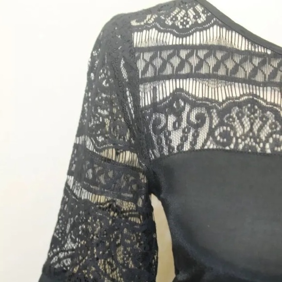 Esprit Women’s Lace Fit Flare Tiered Ruffle Dress Black Cotton Sz EU 38 - Picture 13 of 14